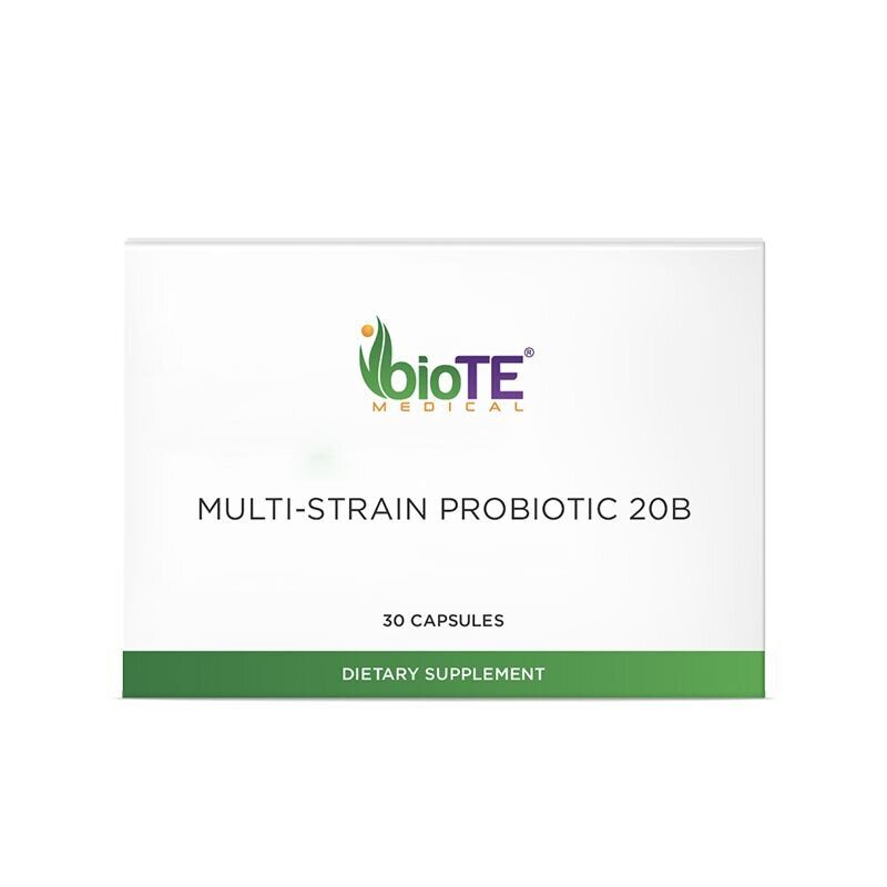 Label from BioTE, Multistrain Probiotic 20B, 30 Capsules