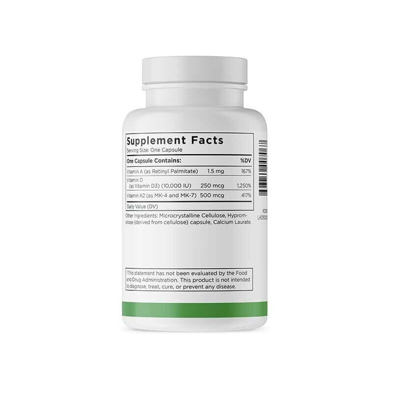 Opaque supplement bottle from BioTE, ADK 10, Supplement Facts