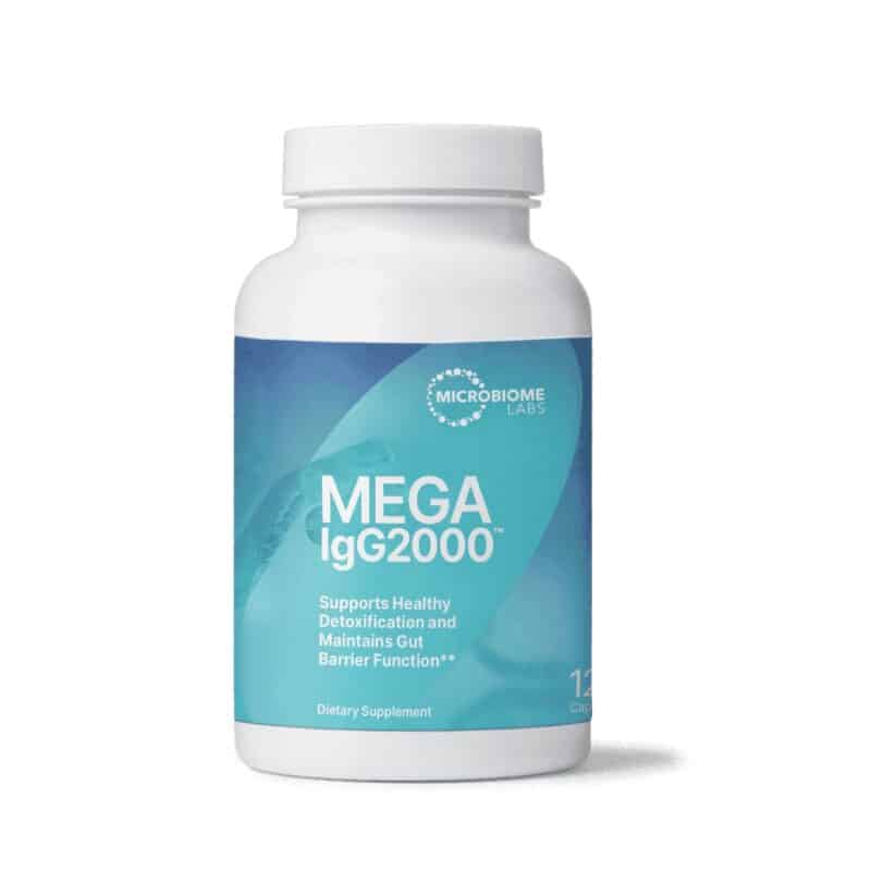 Microbiome Labs Mega IgG2000 Supports Healthy Detox and Maintains Gut Barrier Function Supplement 120 Capsules