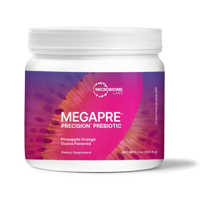 Microbiome Labs Megapre Precision Prebiotic Powder Pineapple Orange Guave Net Weight 5.5 oz